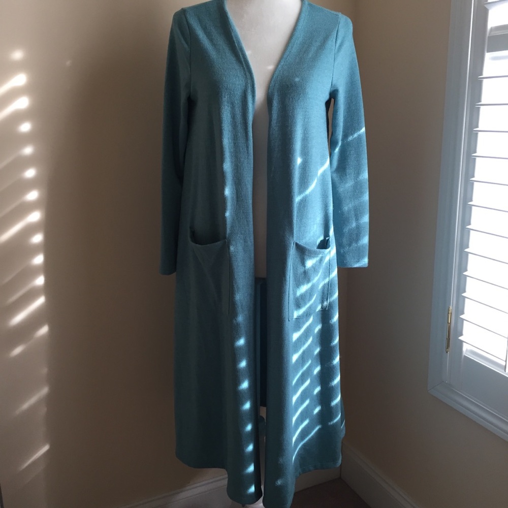 Teal LuLaRoe Sarah cardigan, small.